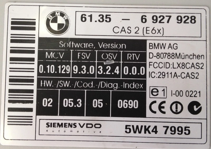 61.35-6927928 5WK47995 CAS2 BMW E60 2004Y 9S12DG256 FULL.rar